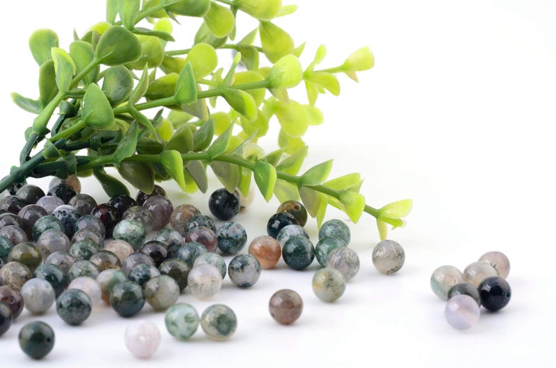 Cmidy Natural Stone Beads 100pcs 10mm India Agate Round Genuine Real Stone Beading Loose Gemstone Hole Size 1mm DIY Smooth Beads for Bracelet Necklace Earrings Jewelry Making (India Agate, 10mm) - Image 2